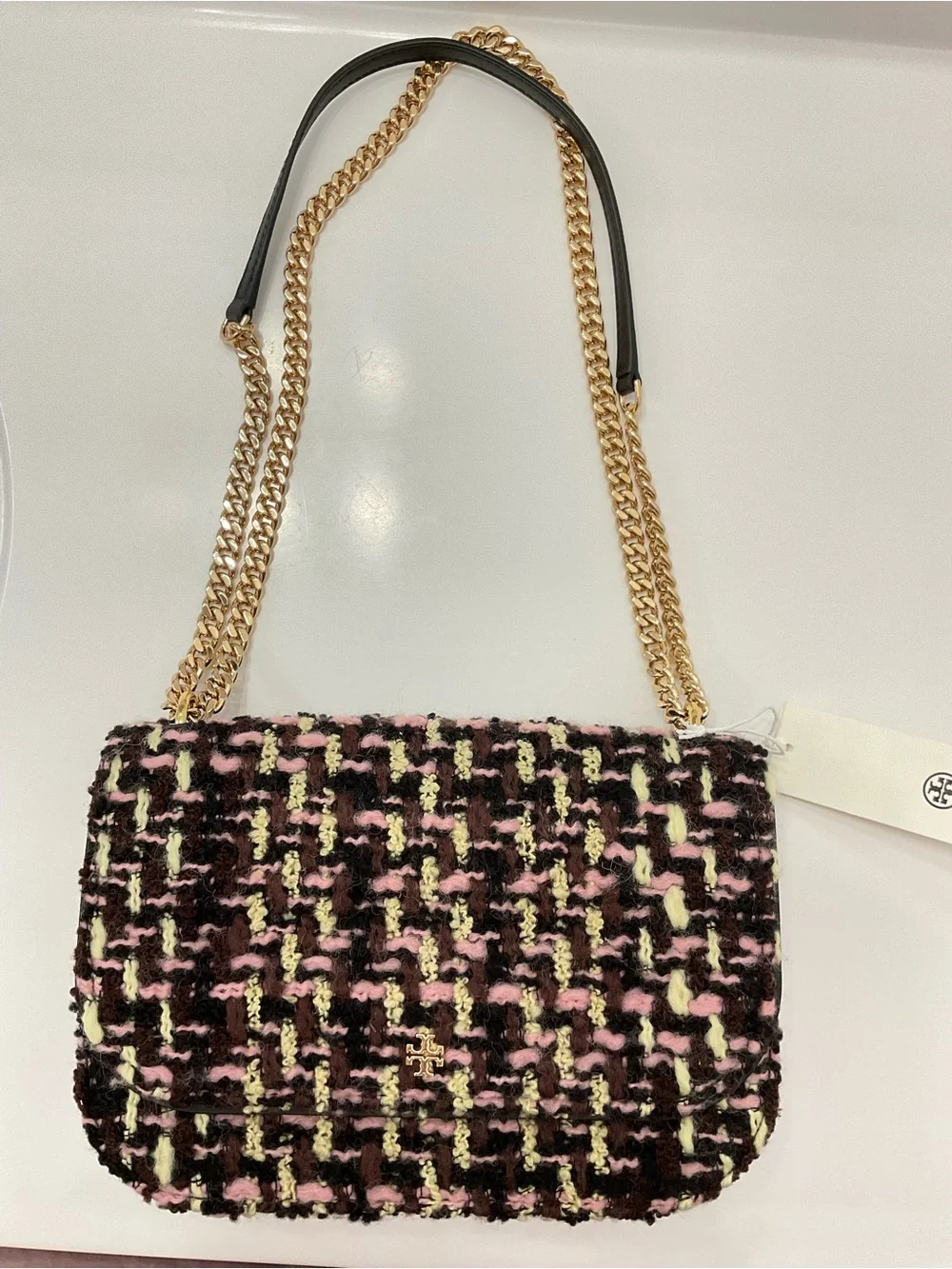 NWT Tory Burch Tweed Shoulder Bag - Picture 9 of 14